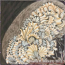 Load image into Gallery viewer, Learn the enhancers that make the Zentangle Inspired Art strong. Artwork by Sharla R. Hicks, artist, CZT