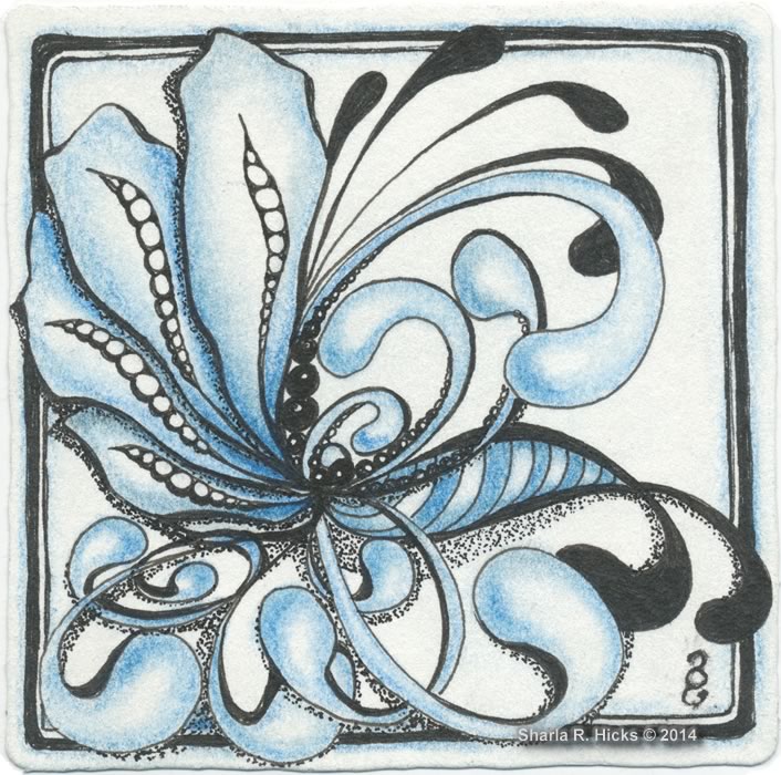 An example of the Mooka Blues Series. Artwork by Sharla R. Hicks, artist, CZT