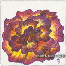 Load image into Gallery viewer, The Rose by Sharla R. Hicks, CZT, example for Tangle-Inspired Botanical Retreat